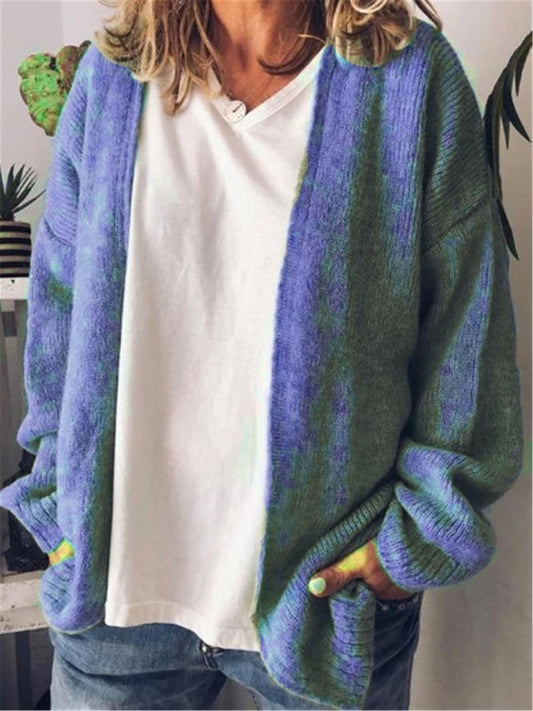 Colorblock Open Cardigan