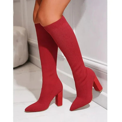Knee-High Sock Boots For Fall