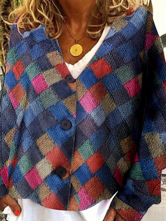 Patchwork Print Cardigan