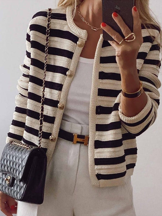 Striped Button Cardigan