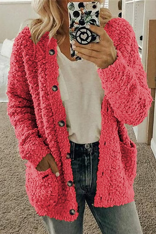 Textured Button-Front Cardigan