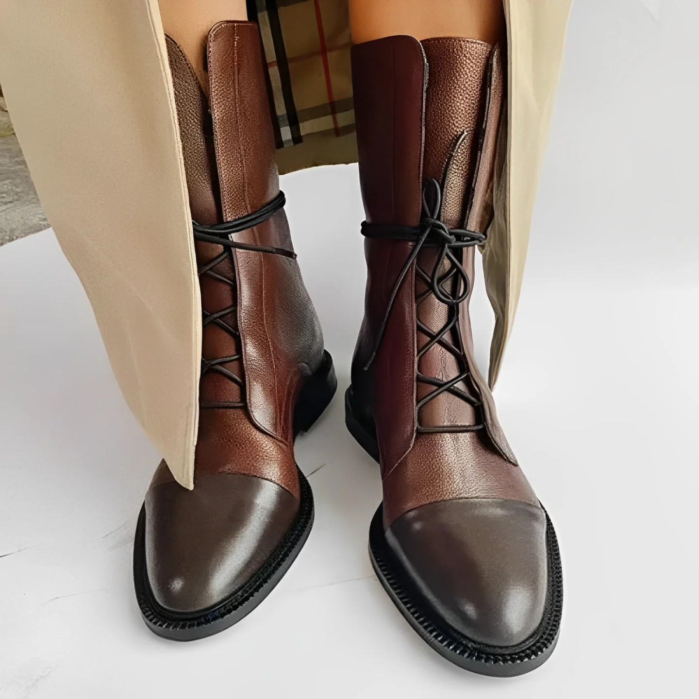 Fall Cap-Toe Lace Boots