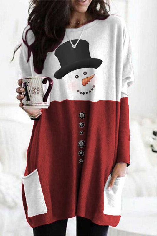 Snowman Print Sweatshirt