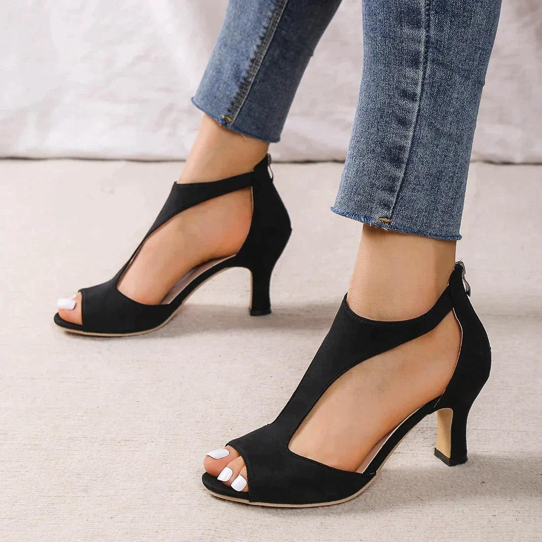 Cutout Peep-Toe Heels