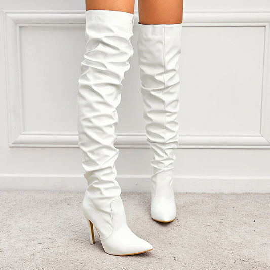Slouchy Over-the-Knee Stiletto Boots for Fall