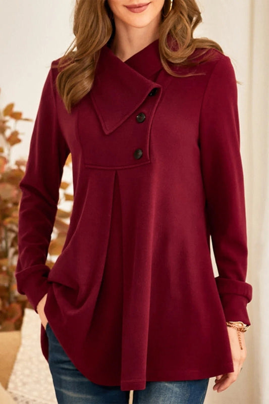 Asymmetrical Button Coat