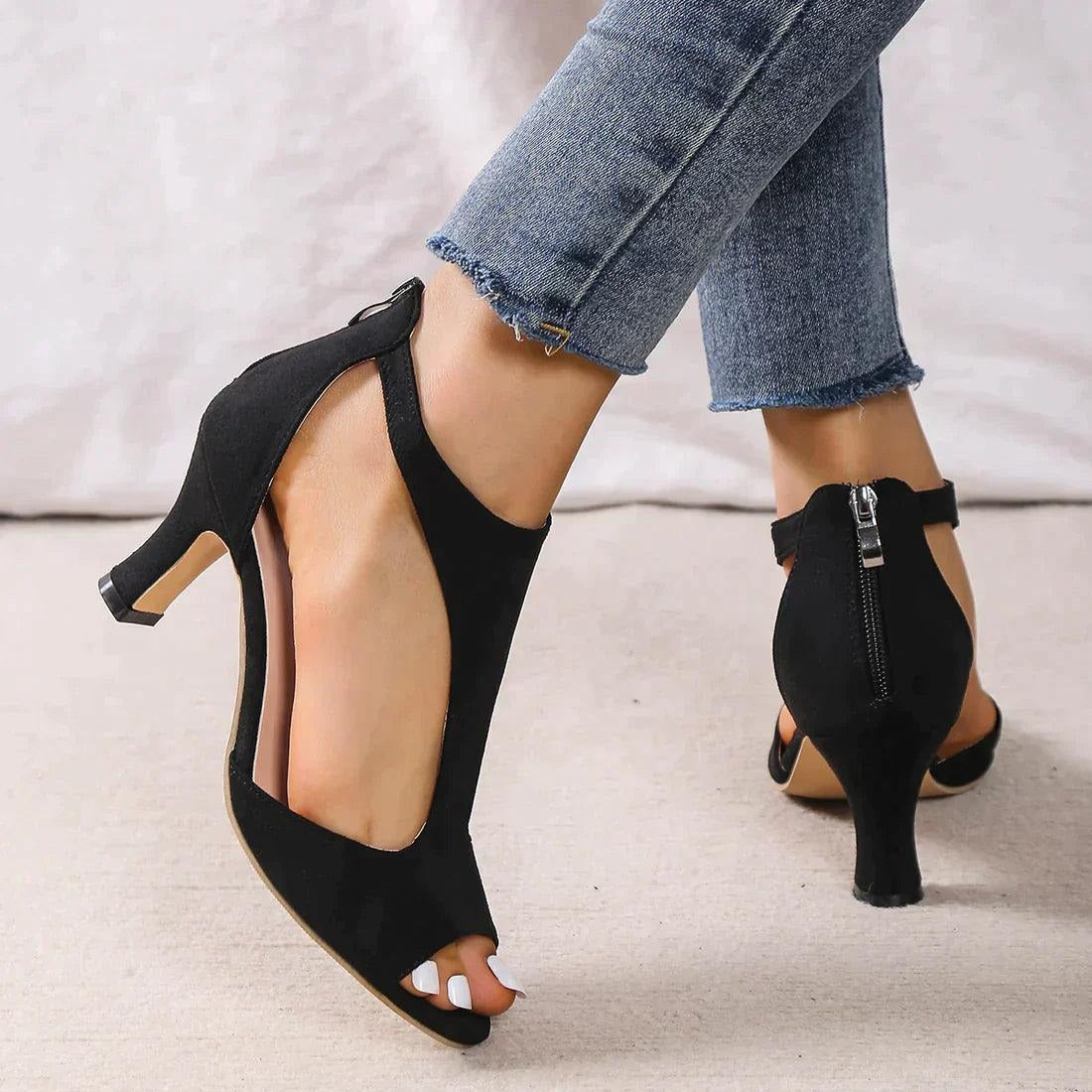 Cutout Peep-Toe Heels