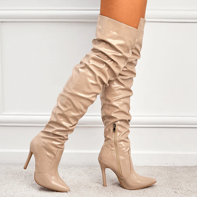 Slouchy Over-the-Knee Stiletto Boots for Fall