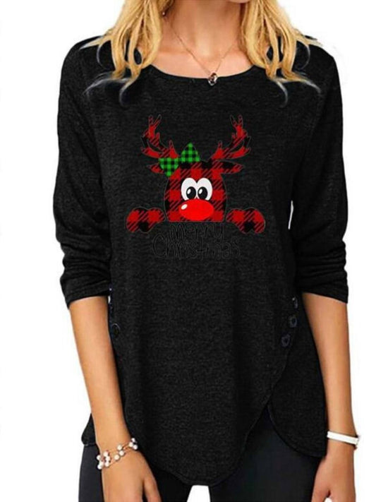 Christmas Reindeer Print Sweatshirts