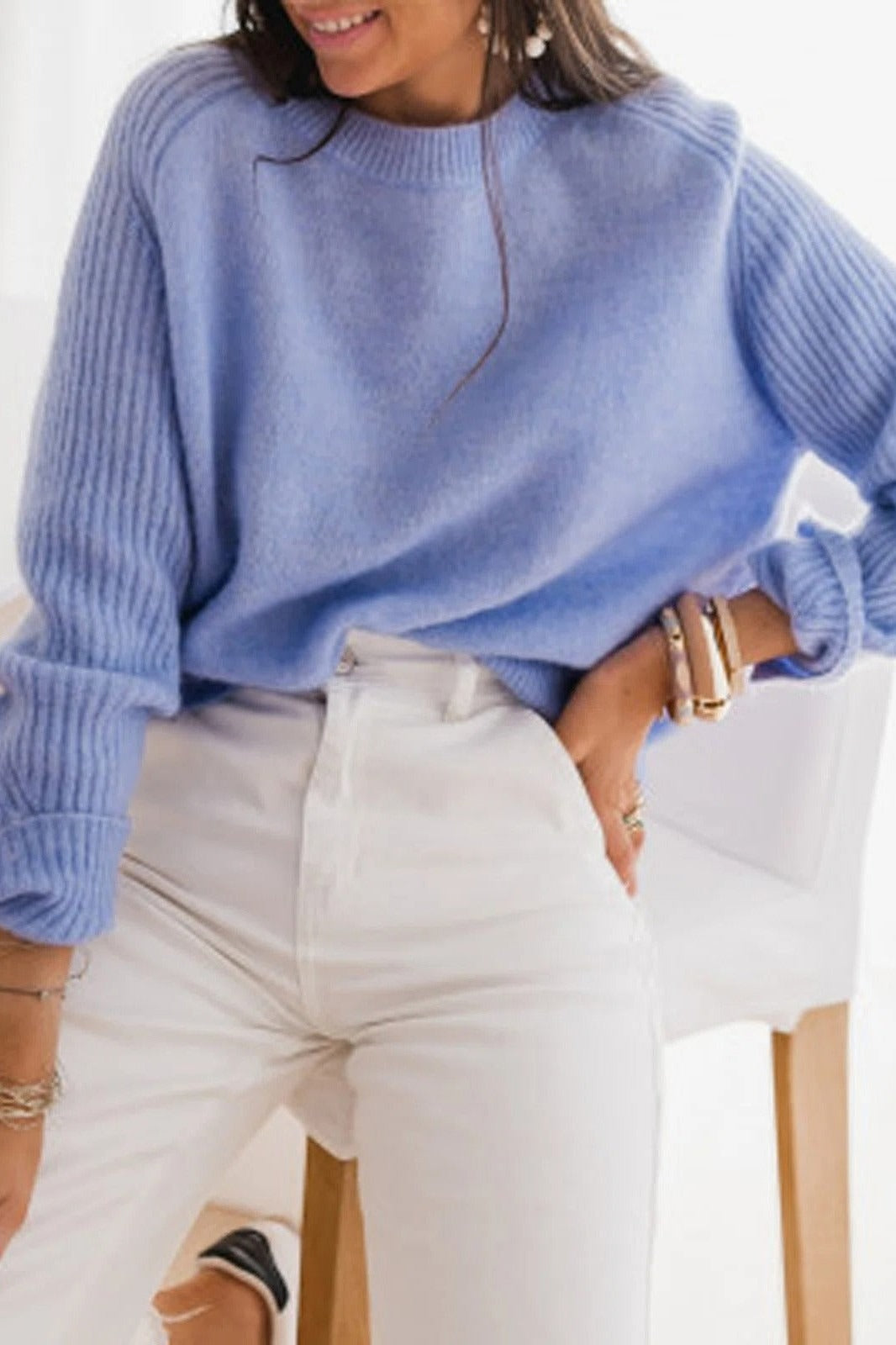 Fall Azure Knit Sweater