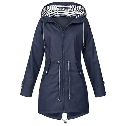 Striped-Lined Hooded Parka