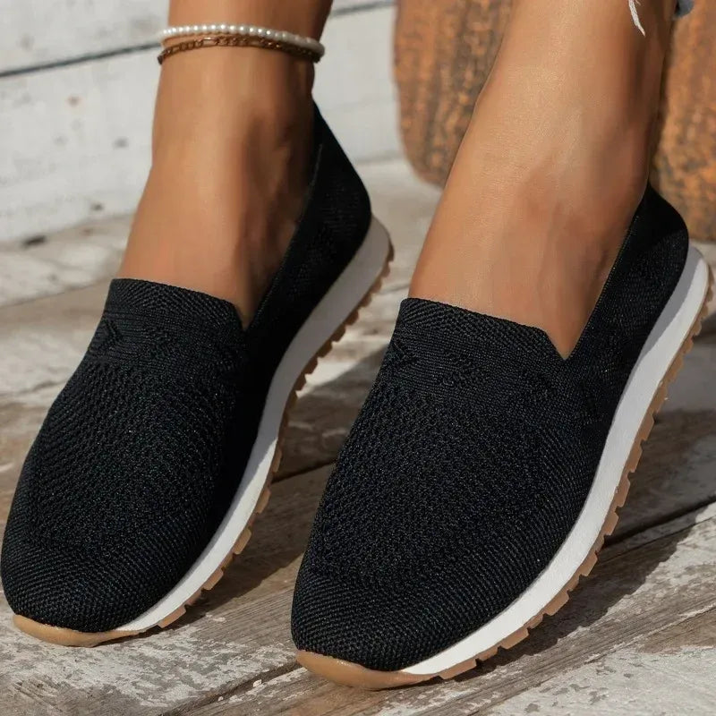 Textured Knit Slip-Ons