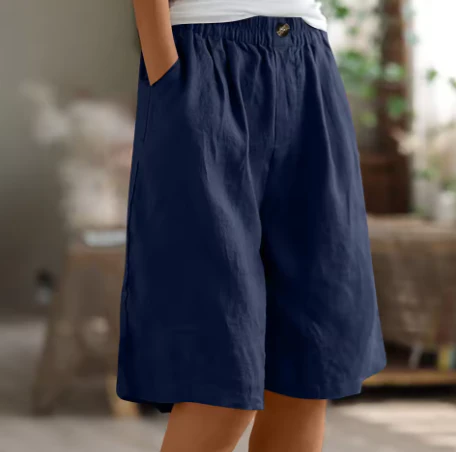 Wide Casual Shorts - Lightweight Fabric, Relaxed Fit