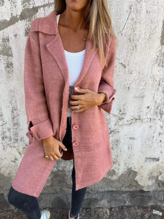 Button Front Long Coat