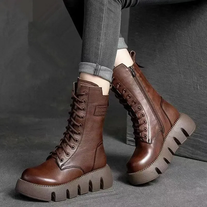 Fall Platform Lace-Up Boots