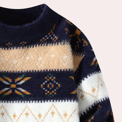 Fall Brushed Geo Stripe Sweater