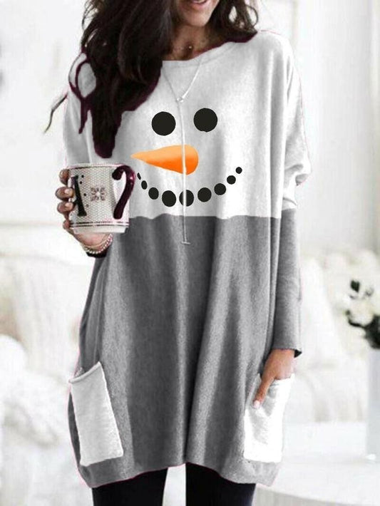 Snowman Face Holiday Sweatshirt