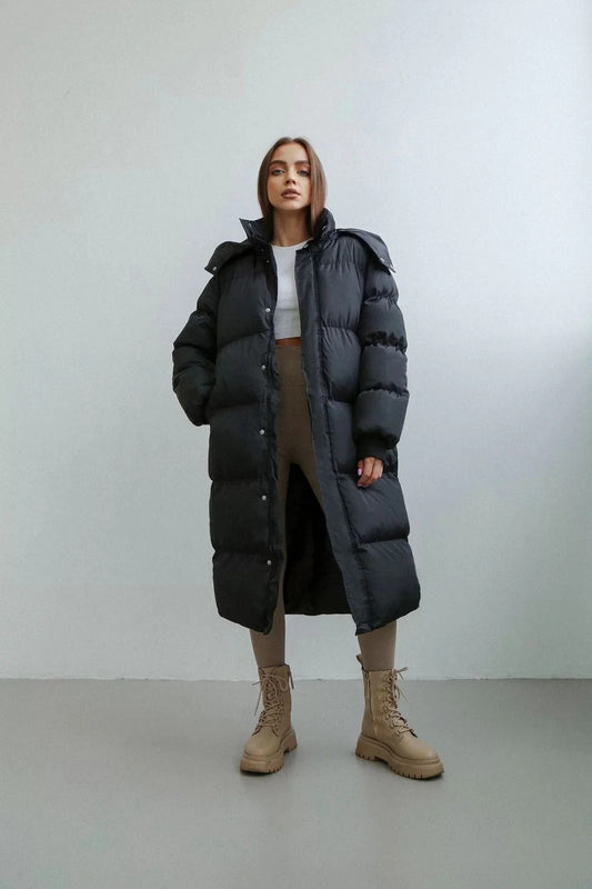 Longline Puffer Coat For Fall