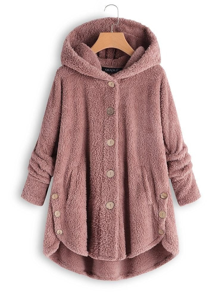 Fall Textured Hooded Coat