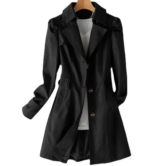 Single-Breasted Trench Coat For Fall