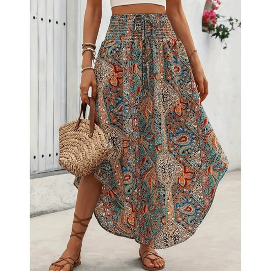 Boho Skirt - Flowy Fit, Lightweight Fabric, Versatile Style