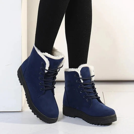 Fall Shearling-Trim Lace Boots