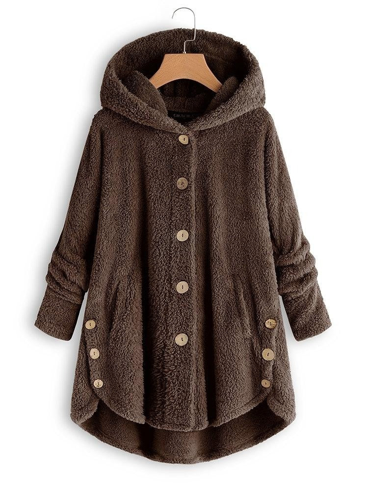 Fall Textured Hooded Coat