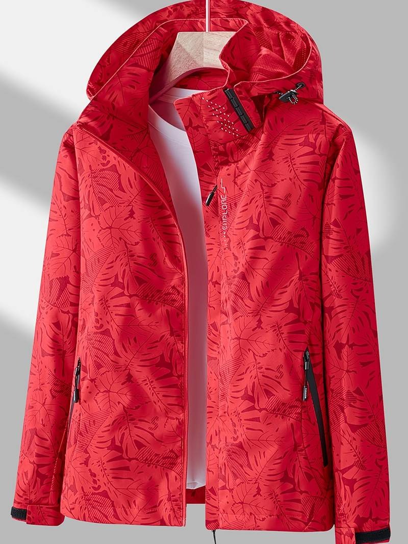 Patterned Hooded Jacket For Fall