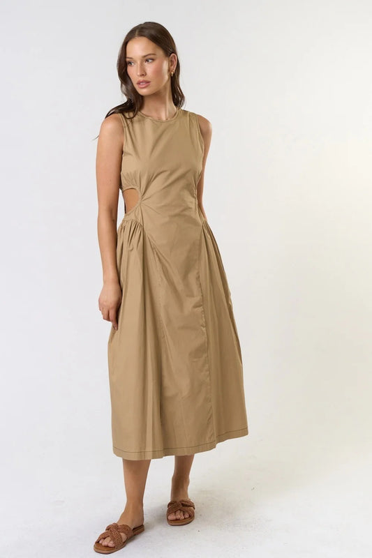 Cut-Out Waist Midi Dress