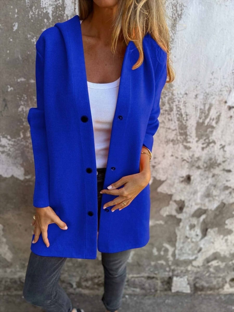 Fall Snap Front Hooded Coat