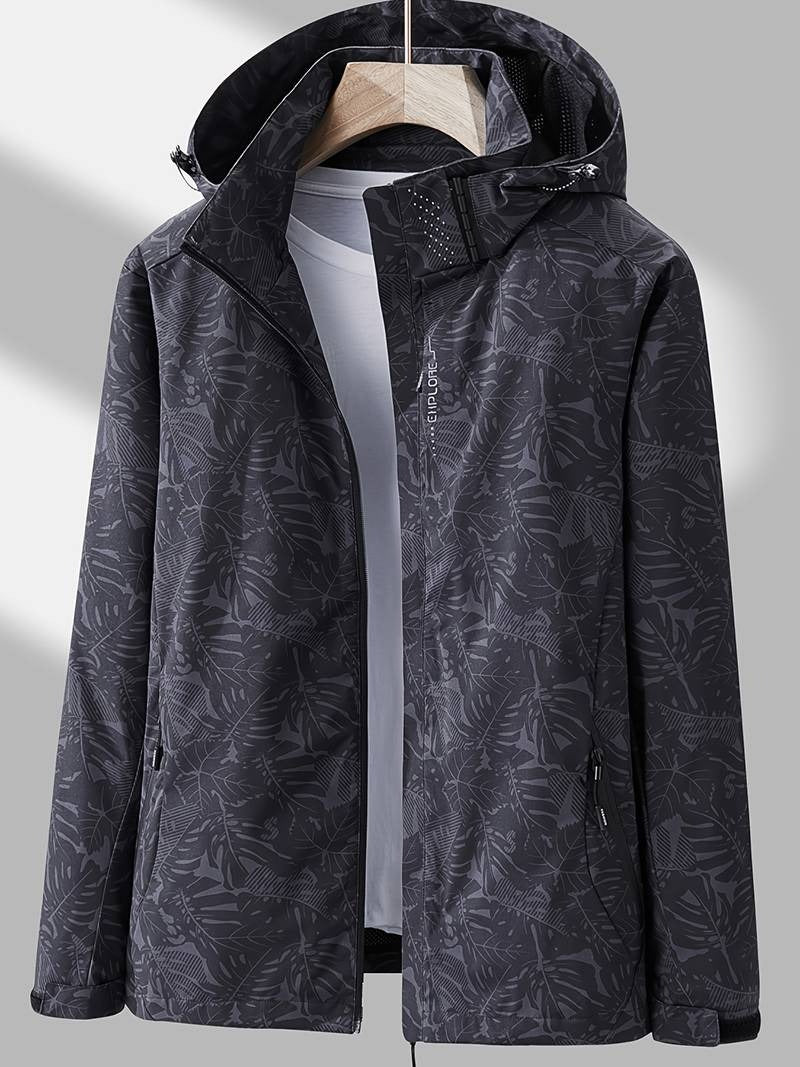 Patterned Hooded Jacket For Fall