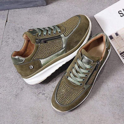 Zip Detail Studded Sneakers