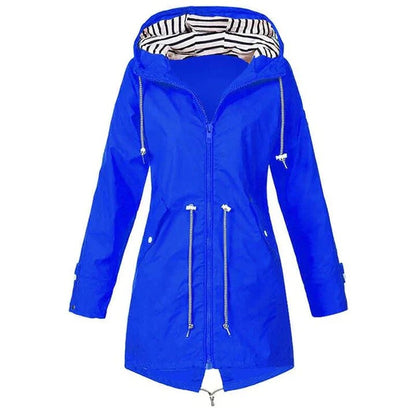 Striped-Lined Hooded Parka