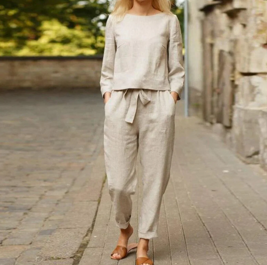 Tie-Waist Linen Set