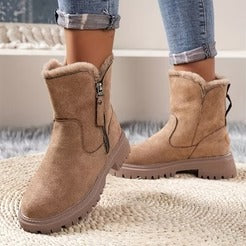 Fall Suede Zip-Up Boots