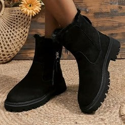 Fall Suede Zip-Up Boots