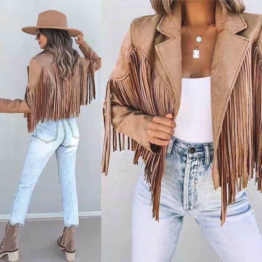 Fall Fringe Cropped Jacket