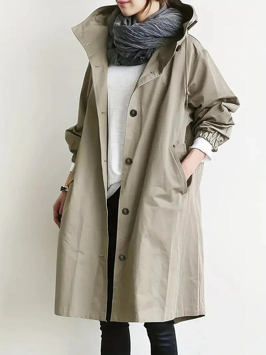 Fall Hooded Long Coat