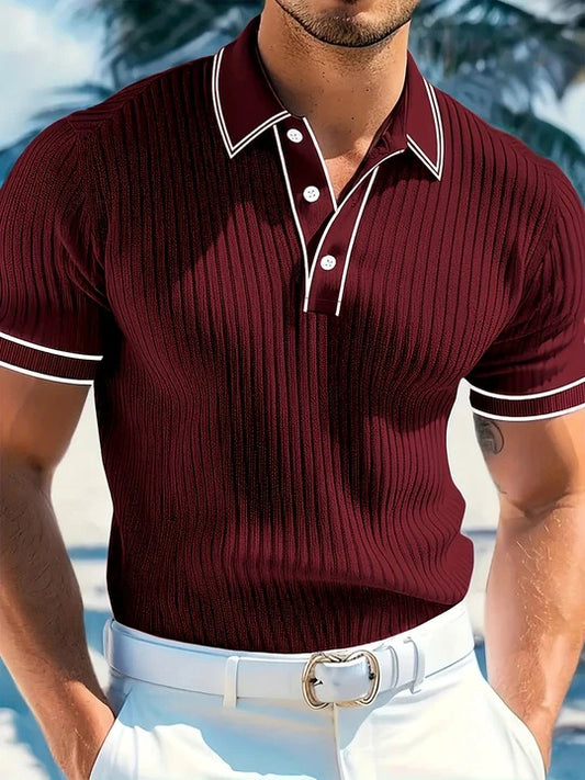 Men’s Regular Fit Polo Shirt - Short Sleeves, Button Collar