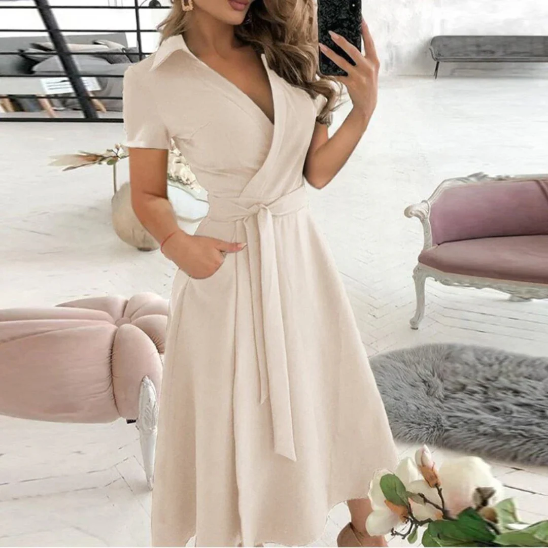A-Line Midi Dress - Elegant Fit, Timeless Design