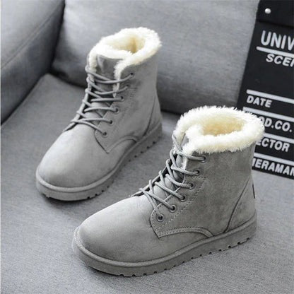 Fall Faux-Fur Lined Lace Boots