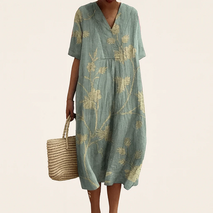 Patterned Summer Dress - Breathable Fabric, Lightweight Feel, Relaxed Fit
