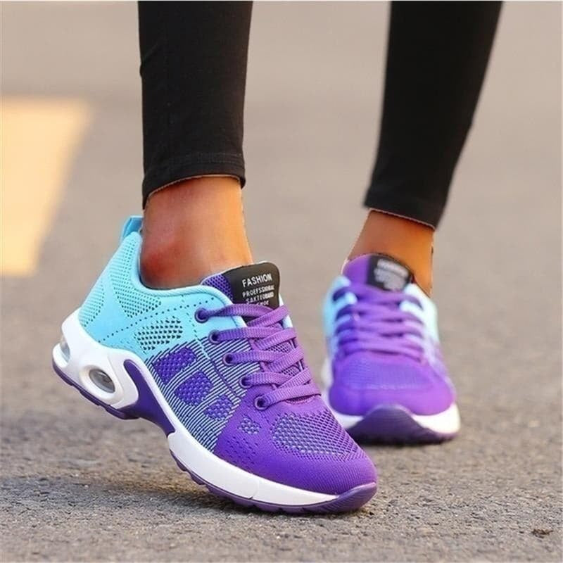 Knit Sneakers With Breathable Mesh Upper