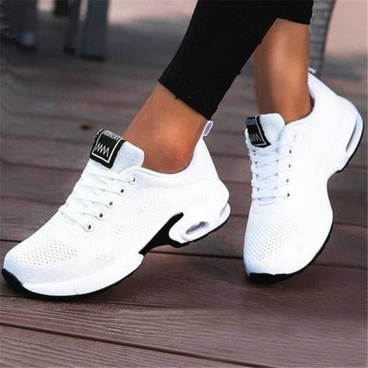 Knit Sneakers With Breathable Mesh Upper