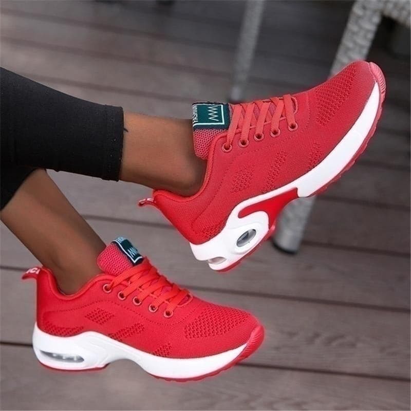 Knit Sneakers With Breathable Mesh Upper
