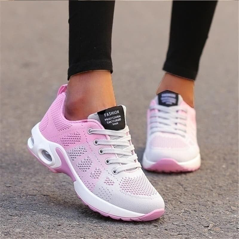 Knit Sneakers With Breathable Mesh Upper