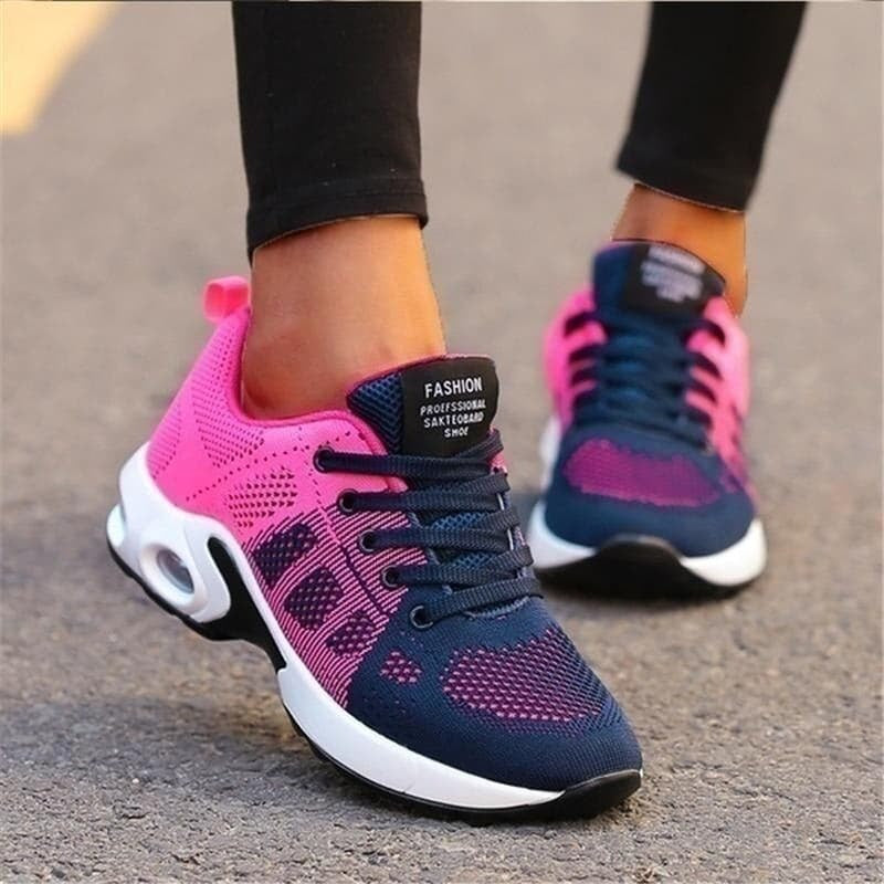 Knit Sneakers With Breathable Mesh Upper