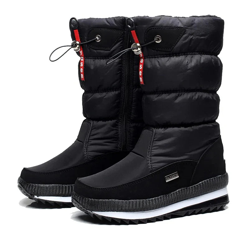 Mid-Calf Boots With Quilted Upper