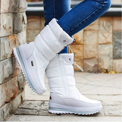 Mid-Calf Boots With Quilted Upper