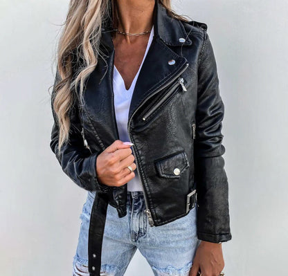 Faux Leather Moto Jacket